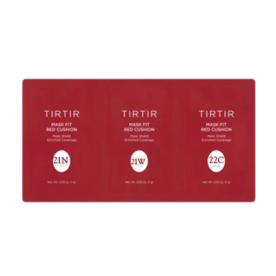 tirtir mask fit red cushion 3 shade trial kit includes shades 21n 21w 22c