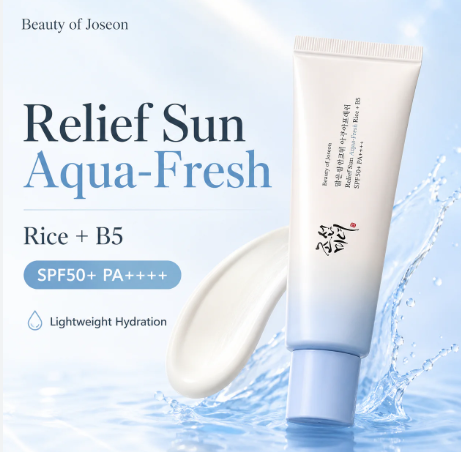 beauty of joseon relief sun aqua fresh rice + b5 sunscreen 50ml beauty of joseon relief sun aqua fresh rice + b5 sunscreen 50ml